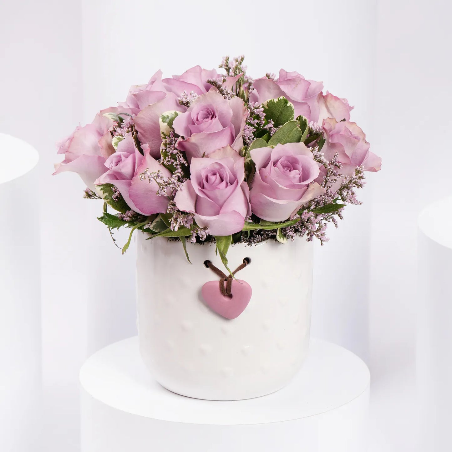 Vase of Royal Purple Roses