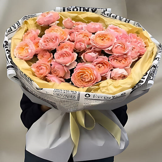 Julietta Peach Rose Spray Bouquet