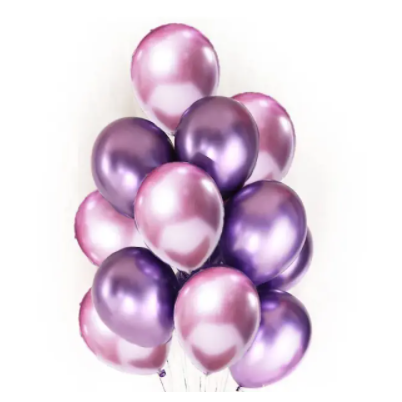 10 Pink and Purple Chrome Balloons