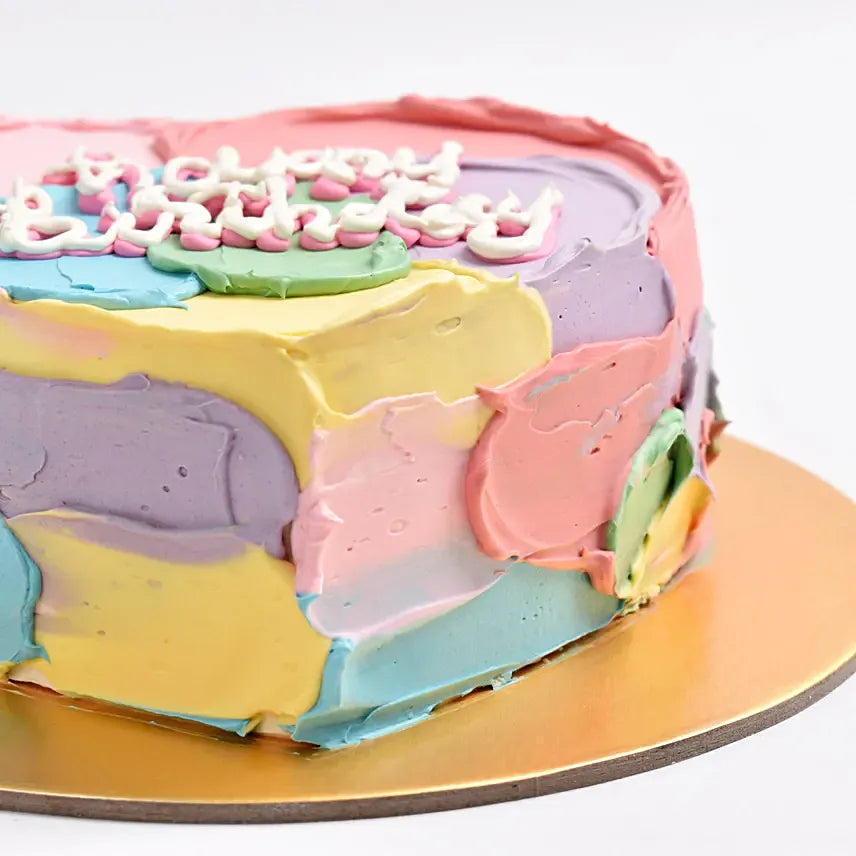 Colorful Heart Shaped Birthday Cake