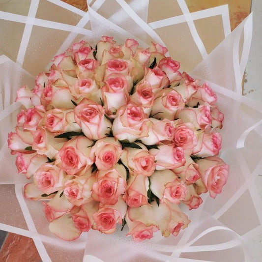 51 Jumaila Roses with White Wrapping