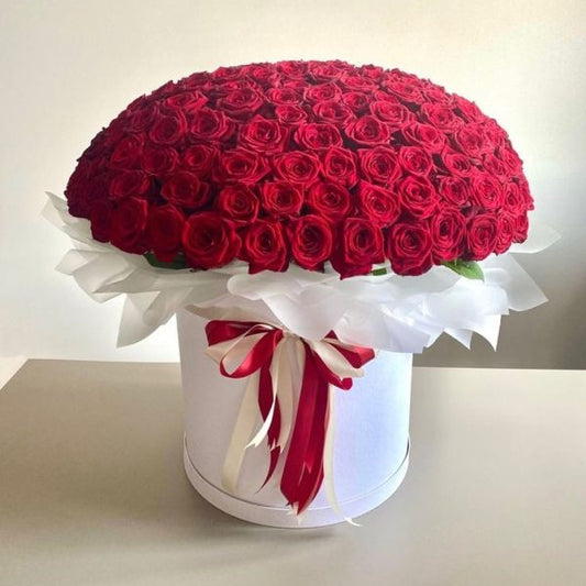 Luxurious Red Roses in a Box
