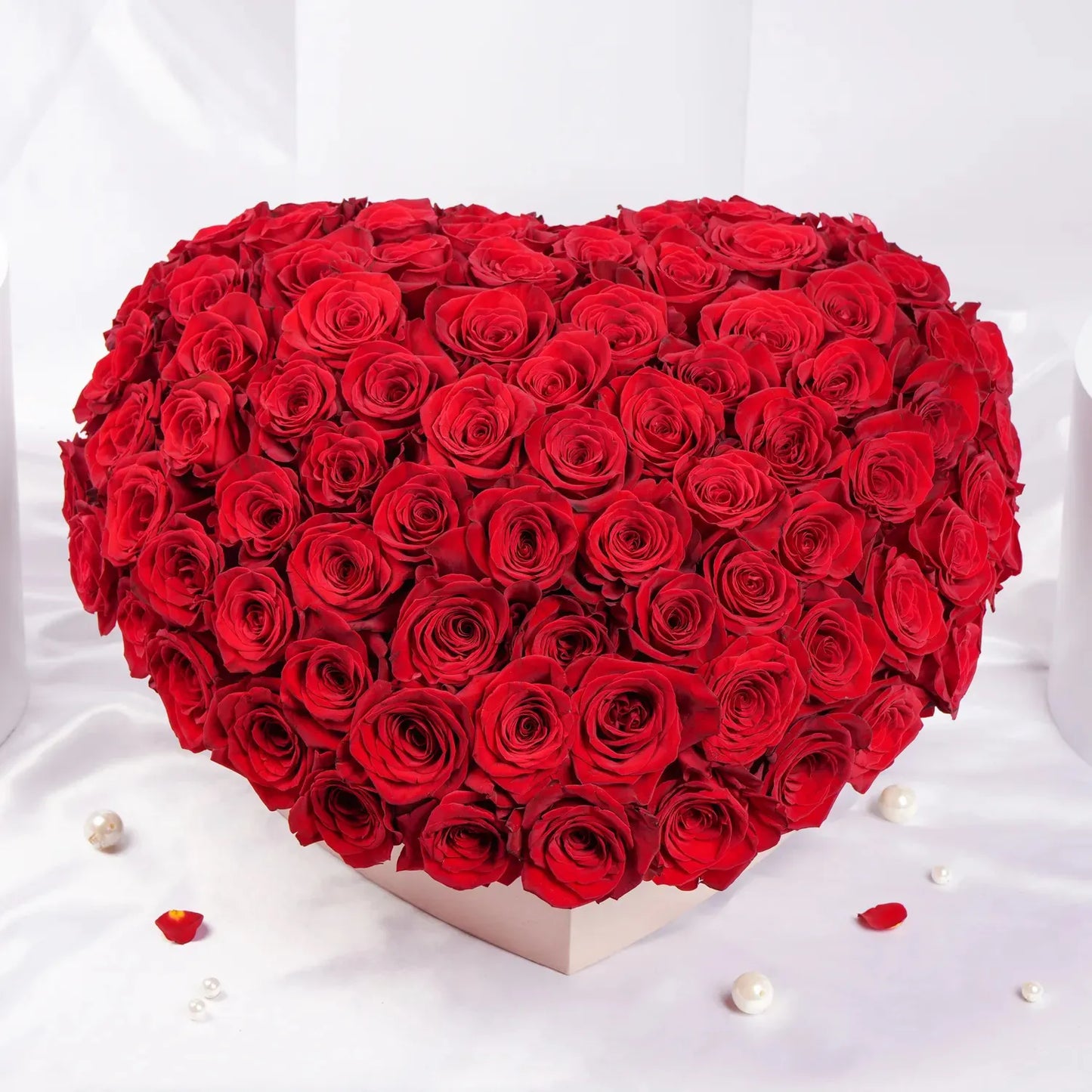 Red Roses Heart-Shaped Box