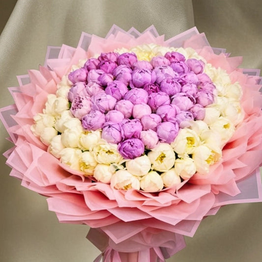 101 Stem Luxury Heart Shape Peonies